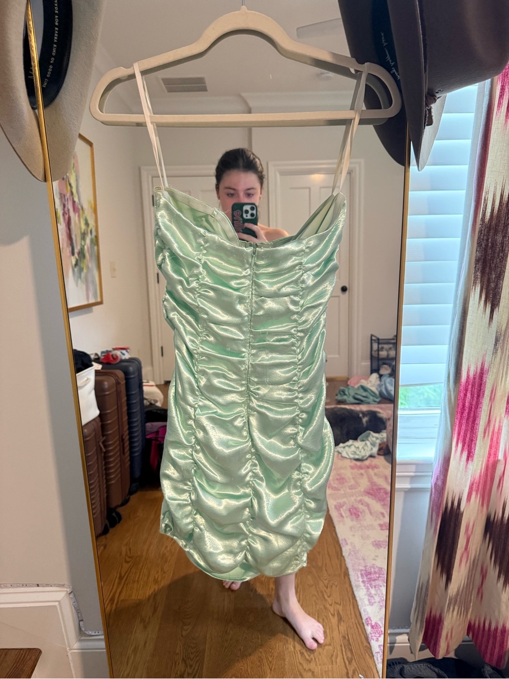 For Love & Lemons Mint Strapless Ruched Mini Dress - Picture 4 of 4